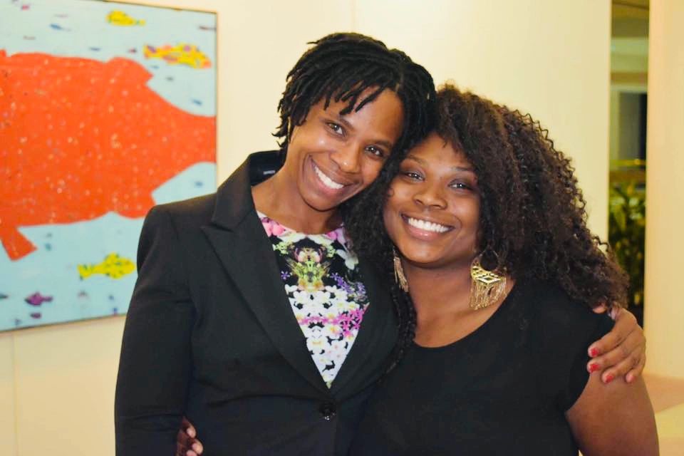 Kat with a workshop participant